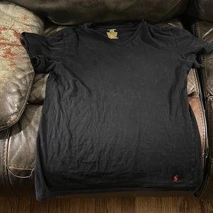 Plain Black V-Neck T-Shirt.